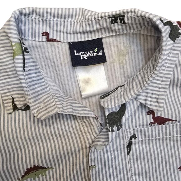 Boys Bundle - Two Striped Button Down Shirts sz 3T - Picture 5 of 6